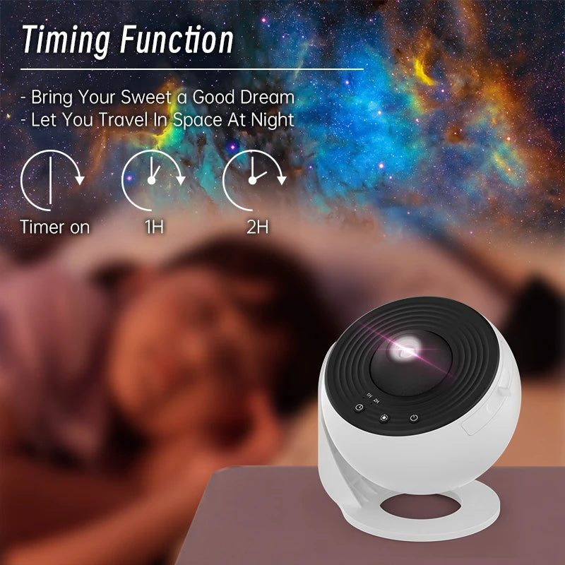 Night Light Galaxy Projector 360° Rotating Starry Sky Lamp for Kids Bedroom, Weddings & Valentines Gifts