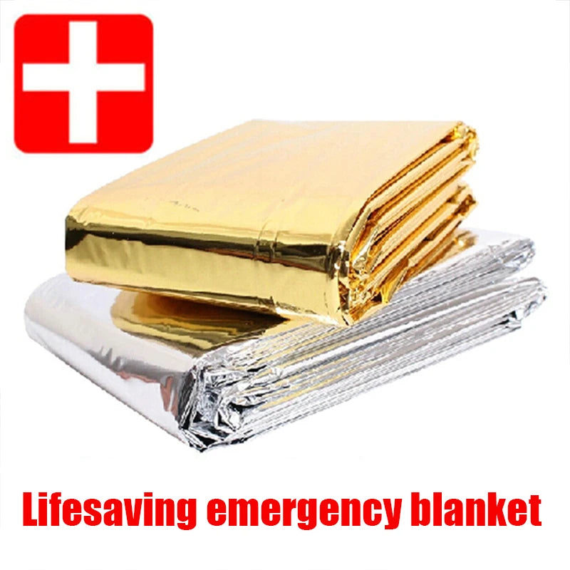 Emergency Thermal Blanket – Waterproof & Windproof Survival Foil Blanket for Camping, Hiking & First Aid