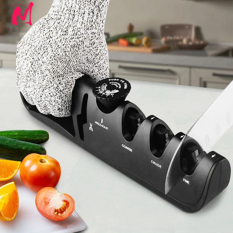 Adjustable Knife Sharpener 4 Stages Professional Whetstone Tool for Knives & Scissors