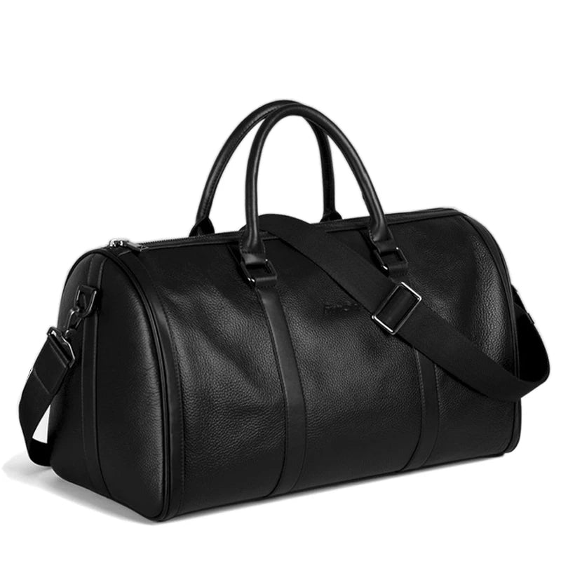 MUNUKI Vintage Crazy Horse Leather Travel Duffle Bag | Large Genuine Leather Weekend Tote