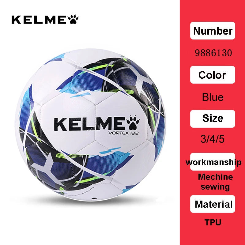 KELME Professional Soccer Ball TPU – Size 3, 4, or 5 – Red Green Goal Team Match Training Ball