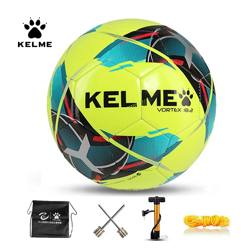 KELME Professional Soccer Ball TPU – Size 3, 4, or 5 – Red Green Goal Team Match Training Ball