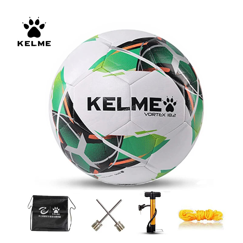 KELME Professional Soccer Ball TPU – Size 3, 4, or 5 – Red Green Goal Team Match Training Ball