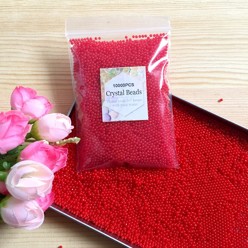 10000pcs Crystal Soil Water Beads Hydrogel Gel Polymer for Flower, Wedding & Home Decoration