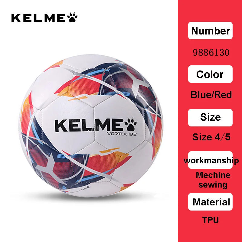 KELME Professional Soccer Ball TPU – Size 3, 4, or 5 – Red Green Goal Team Match Training Ball