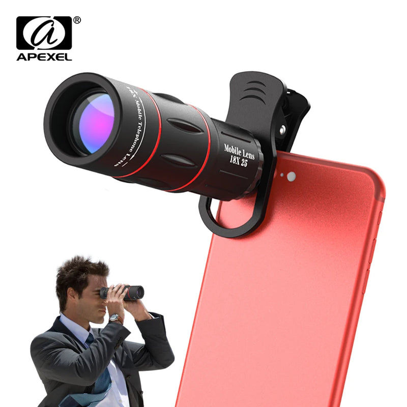 APEXEL 18X Zoom Mobile Telescope Lens with Tripod & Clip for Smartphones | HD Telephoto Camera Lens