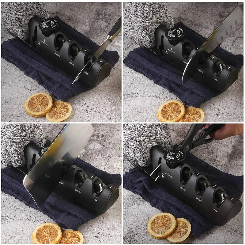 Adjustable Knife Sharpener 4 Stages Professional Whetstone Tool for Knives & Scissors