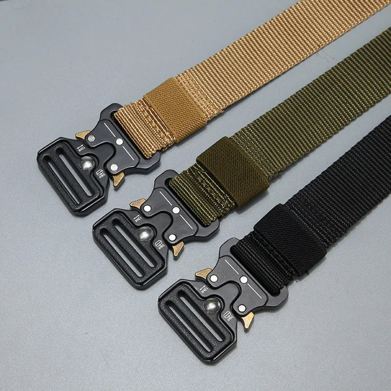 Men’s Outdoor Tactical Nylon Belt – Multi-Functional, Durable Canvas Belt with Adjustable Buckle