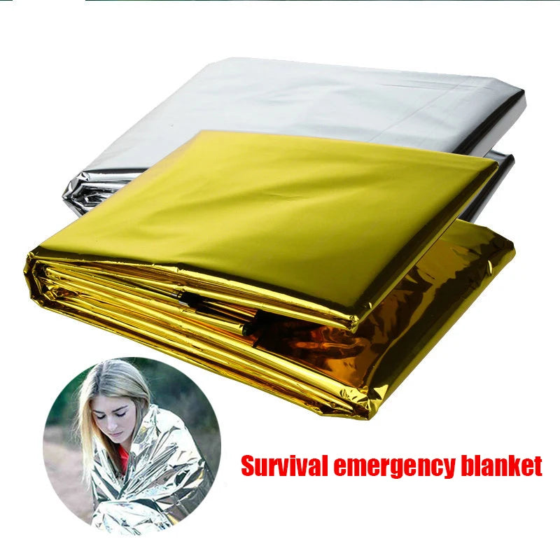 Emergency Thermal Blanket – Waterproof & Windproof Survival Foil Blanket for Camping, Hiking & First Aid