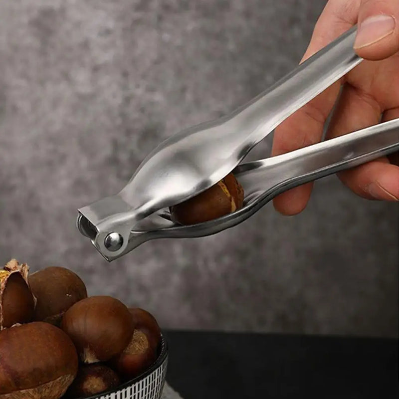 2-in-1 Stainless Steel Chestnut Opener & Nut Cracker – Quick Walnut Pliers Kitchen Gadget