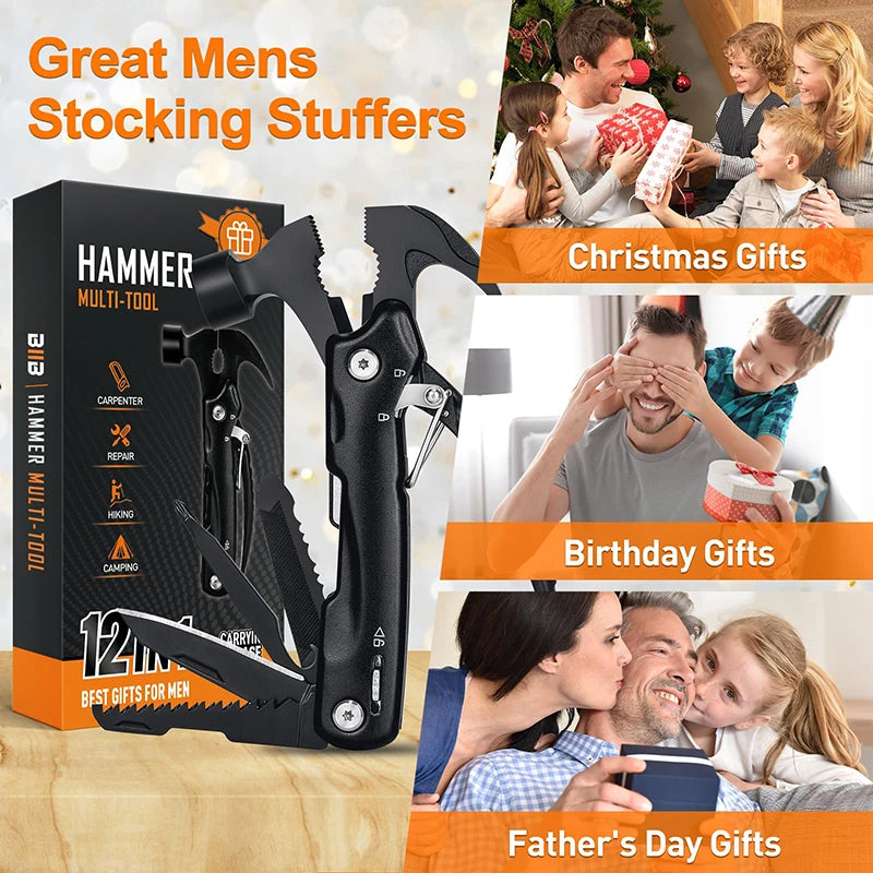 12-in-1 Multifunctional Tool – Unique Gift for Dad, Camping Accessories, Christmas & Father’s Day Gift