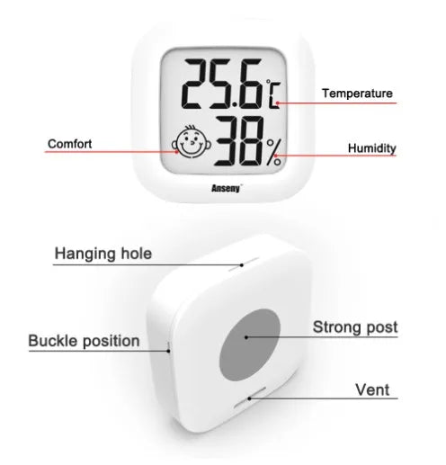 LCD Digital Thermometer Hygrometer Indoor Room Electronic Temperature and Humidity Meter Sensor