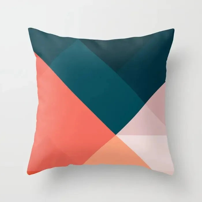 Orange Geometric Pattern Decorative Pillowcase for Home Decor - Modern Cushion Cover Bedding