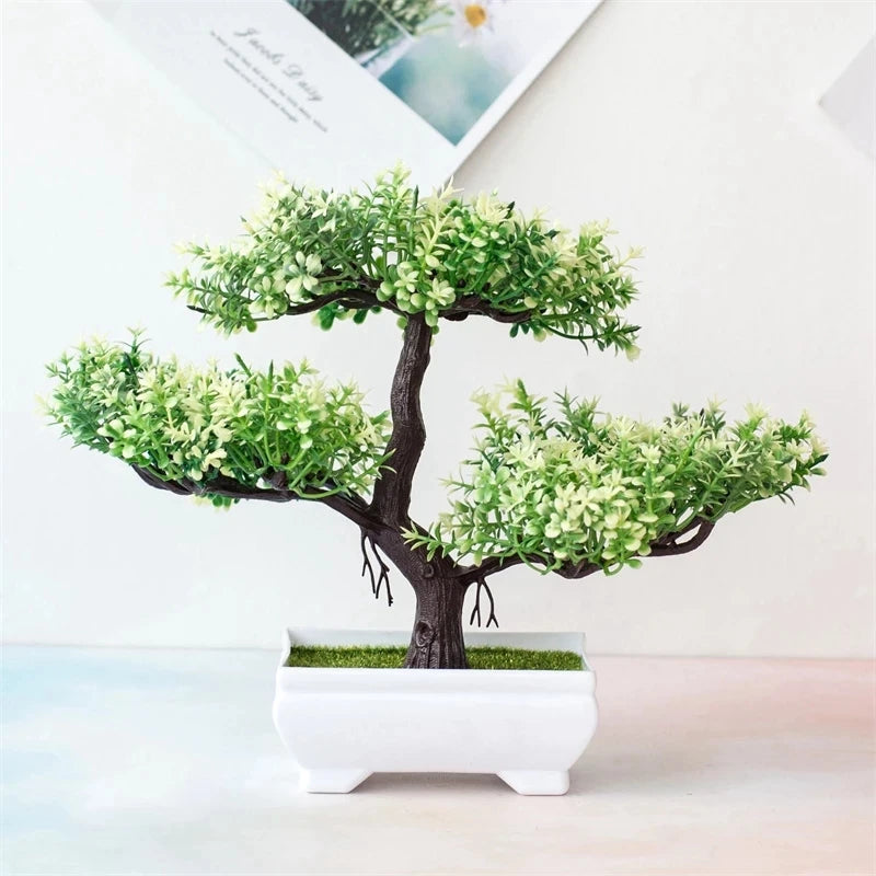 Artificial Bonsai Plant – Small Potted Fake Tree for Home, Table, Hotel, and Garden Decoration