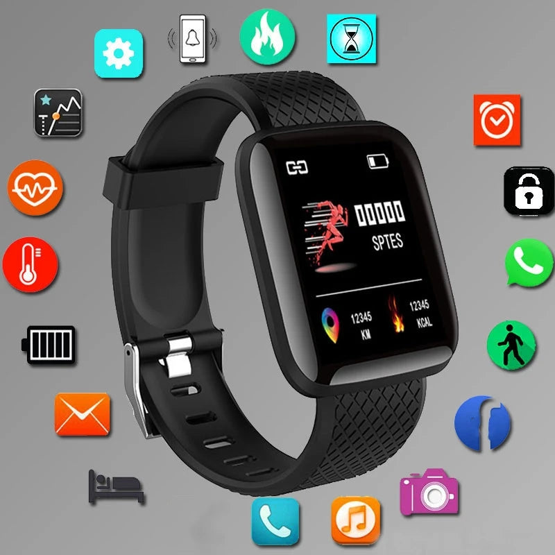 Smartwatch for Men & Women with Fitness Tracker, Heart Rate Monitor & Message Reminder – Compatible with Xiaomi, Huawei