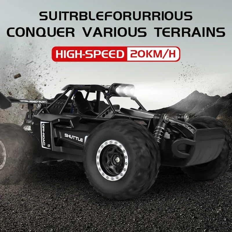 NEW RC CAR 1:16 2WD WITH LED LIGHTS – 20KM/H HIGH-SPEED OFF-ROAD CLIMBING REMOTE CONTROL CAR FOR KIDS