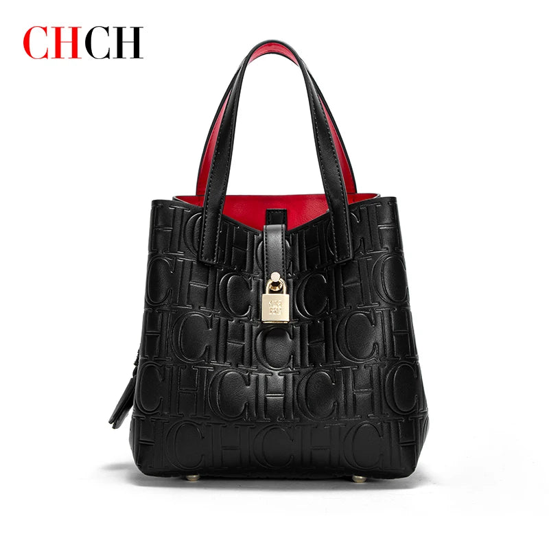 CHCH Women's Steel Embossed Tote Bag – Stylish Handheld Bun Mother Shopping Bag