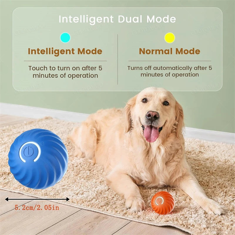 Smart Dog Toy Ball – USB Rechargeable Interactive Bouncing Ball for Dogs & Cats, Durable & Safe