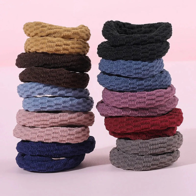 20PCS Simple Elastic Hair Bands – Fashionable Cotton Blend Hair Ties for Women & Girls