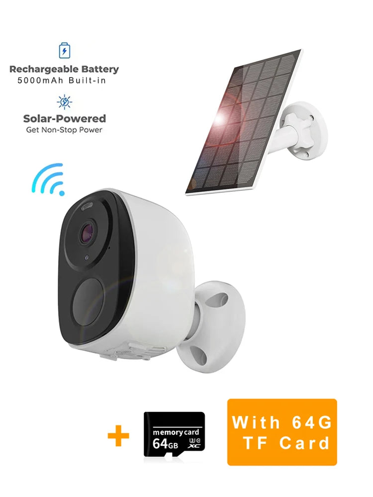 Security Cameras Wireless, 2K 3MP Battery Powered WiFi Camera with Spotlight, Siren, 2-Way Audio