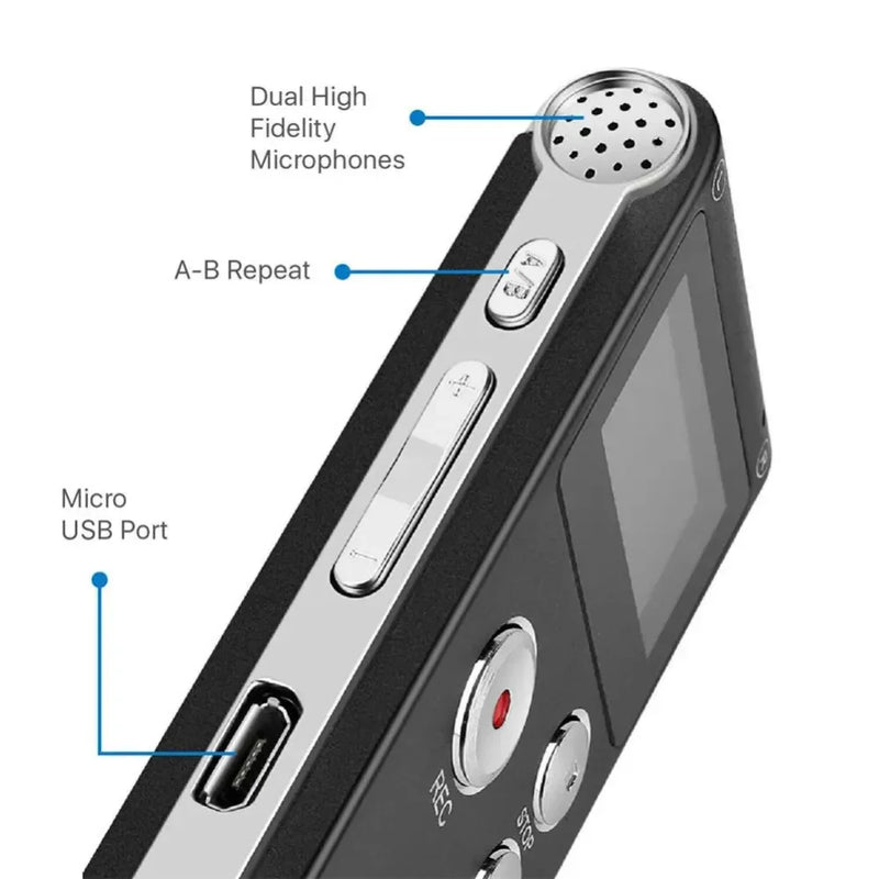 8GB Mini Voice Recorder and MP3 Player – USB Flash Drive Audio Recording Dictaphone with Speaker