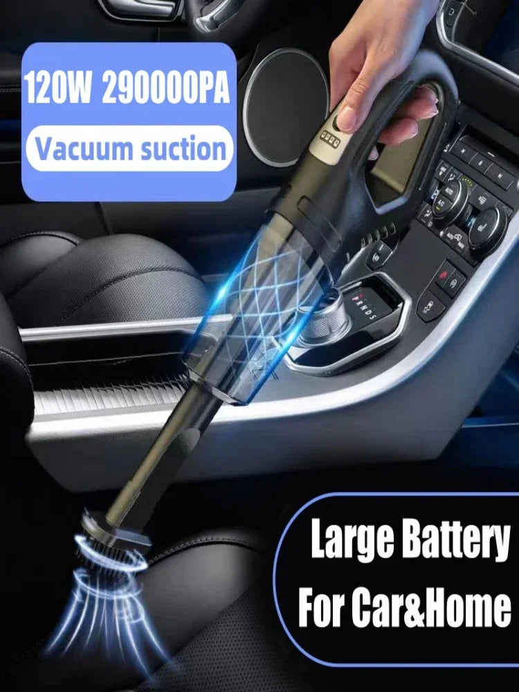 WIRELESS VACUUM CLEANER 120W HANDHELD – POWERFUL SUCTION FOR CAR, HOME & PET HAIR, QUICK CHARGE