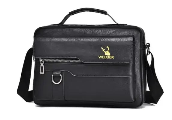 New Men's Messenger Bag – Designer PU Leather Retro Large-Capacity Shoulder Bag for Travel