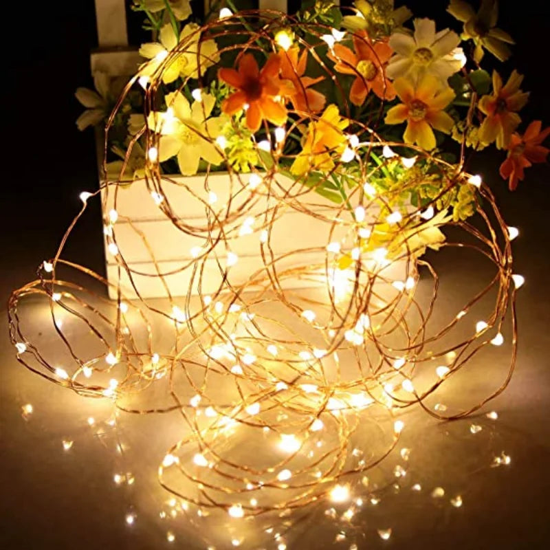 Battery-Powered Fairy Lights - Copper Wire String Lights for Weddings, Parties & Home Decor