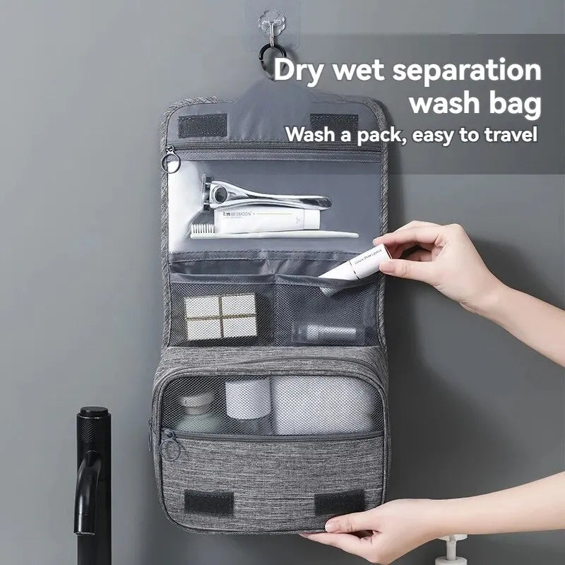 Foldable Hanging Toiletry Bag Organizer | Cosmetic Travel Bag for Business & Vacation