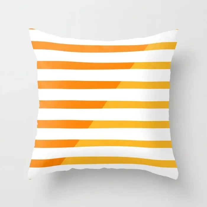 Orange Geometric Pattern Decorative Pillowcase for Home Decor - Modern Cushion Cover Bedding