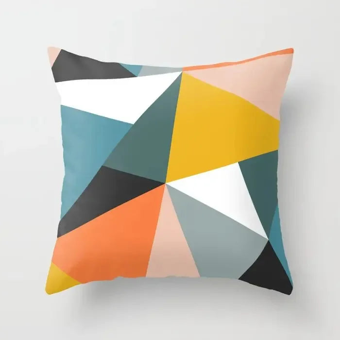 Orange Geometric Pattern Decorative Pillowcase for Home Decor - Modern Cushion Cover Bedding