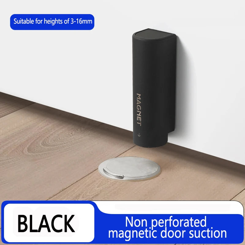 Magnetic Door Stopper – Stainless Steel Nail-Free Door Holder, Anti-Collision, Modern Door Hardware