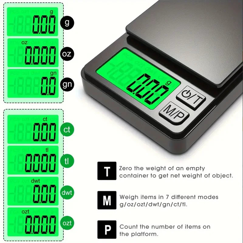 Precision Digital Pocket Scale 1000g x 0.1g – Mini Travel Scale for Food, Jewellery, Grams & Ounces