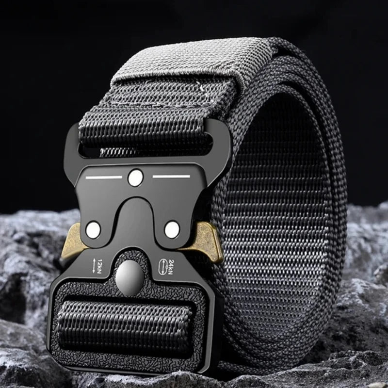 Men’s Outdoor Tactical Nylon Belt – Multi-Functional, Durable Canvas Belt with Adjustable Buckle