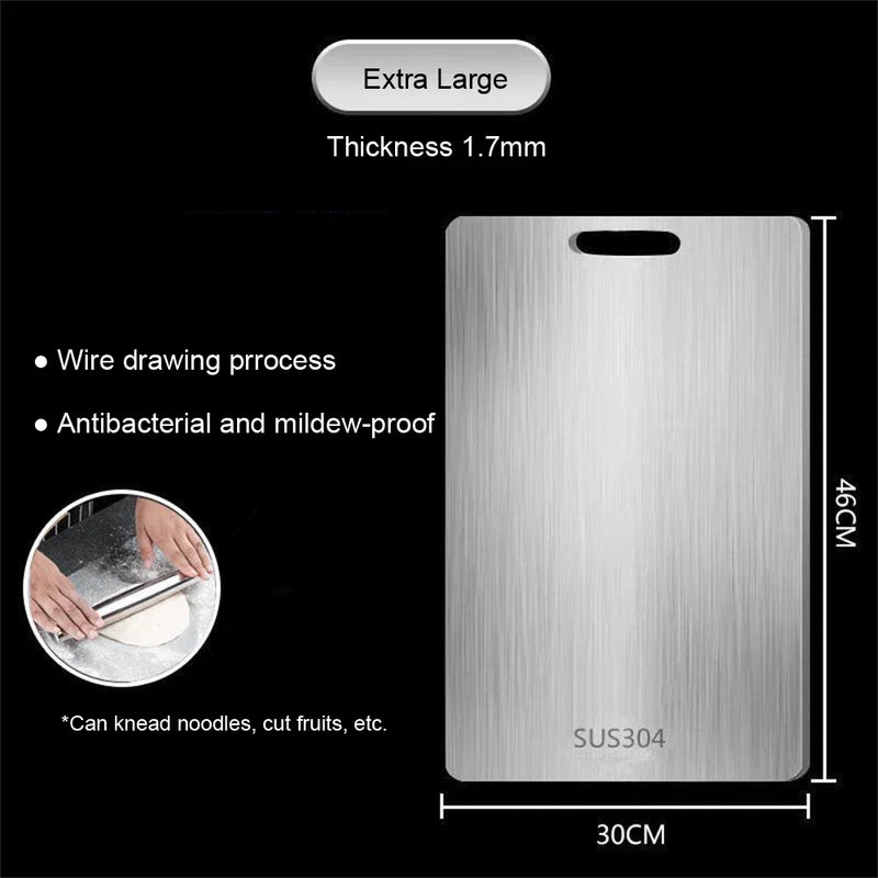 316 Stainless Steel Chopping Board - Double-Sided Cutting Board for Kitchen, Antibacterial, Eco-Friendly