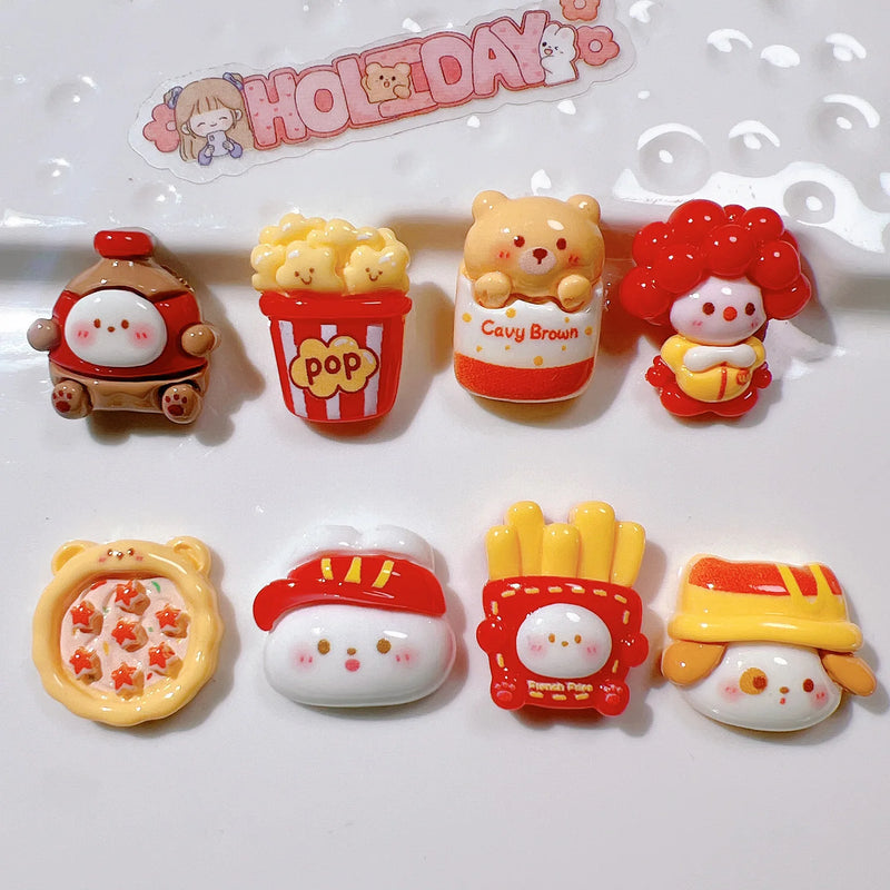 8Pcs Kawaii Cartoon Food Refrigerator Magnets, Cute Decorative Fridge Magnets for Home & Office