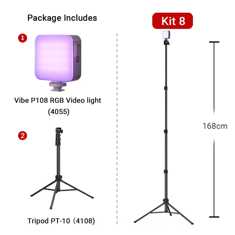 SmallRig Portable Vibe P108 RGB Video Light, 130mins Battery, 108 LED Beads, Pocket Size Floodlight