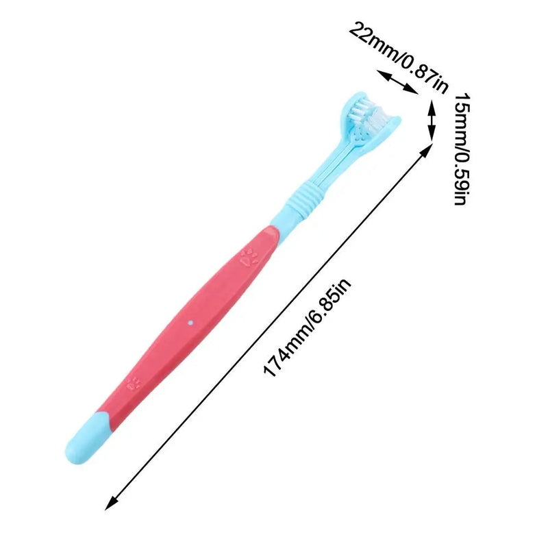 Three-Head Pet Toothbrush for Dogs and Cats | Oral Cleaning Brush for Effective Dental Care