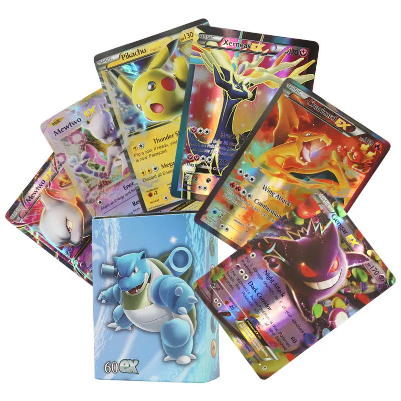 60/100pcs Pokémon TCG Scarlet & Violet EX VSTAR Holographic Cards – English Shiny Trading Set