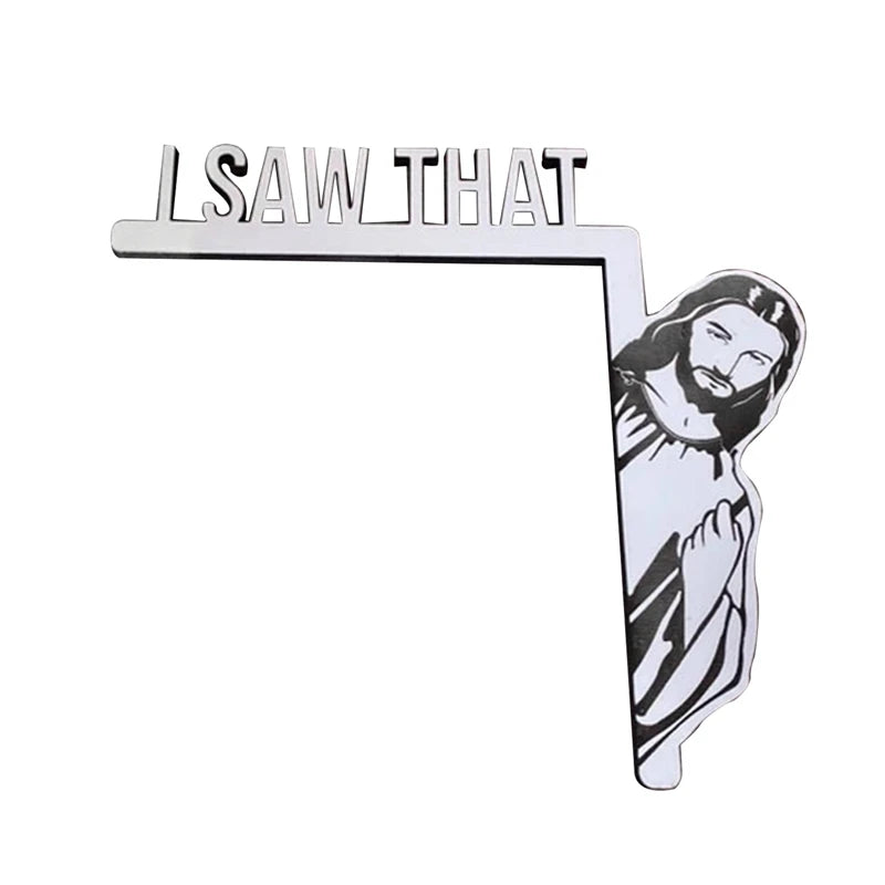 "Funny Jesus Door Hanger – 'I Saw That' Creative Wooden Home Décor Sign for Doors or Walls"