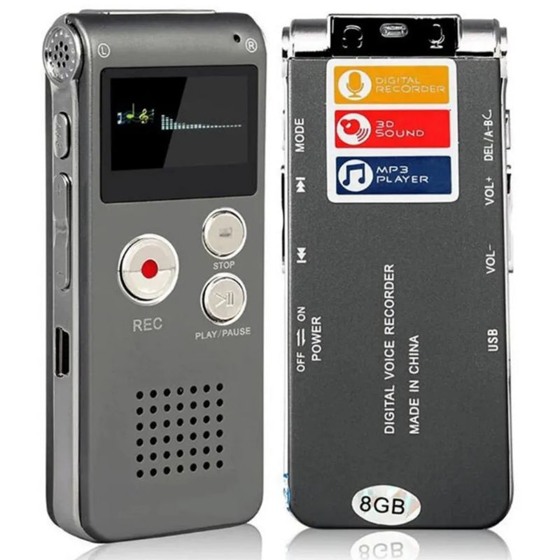 8GB Mini Voice Recorder and MP3 Player – USB Flash Drive Audio Recording Dictaphone with Speaker