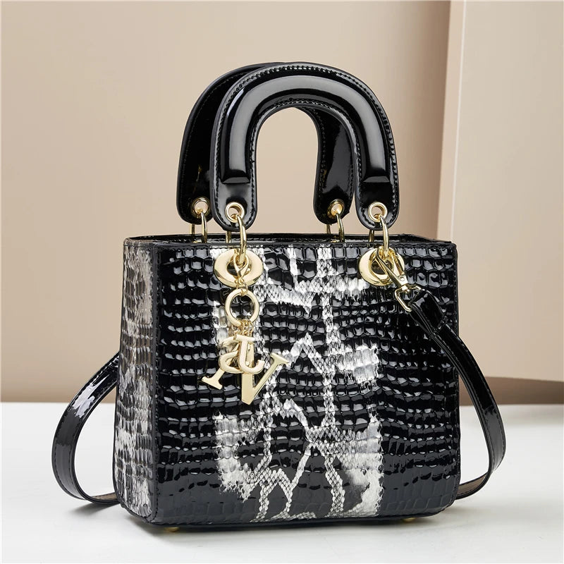 Fashion Gradient Alligator Print Women's Handbag – PU Leather Single Shoulder Crossbody Tote