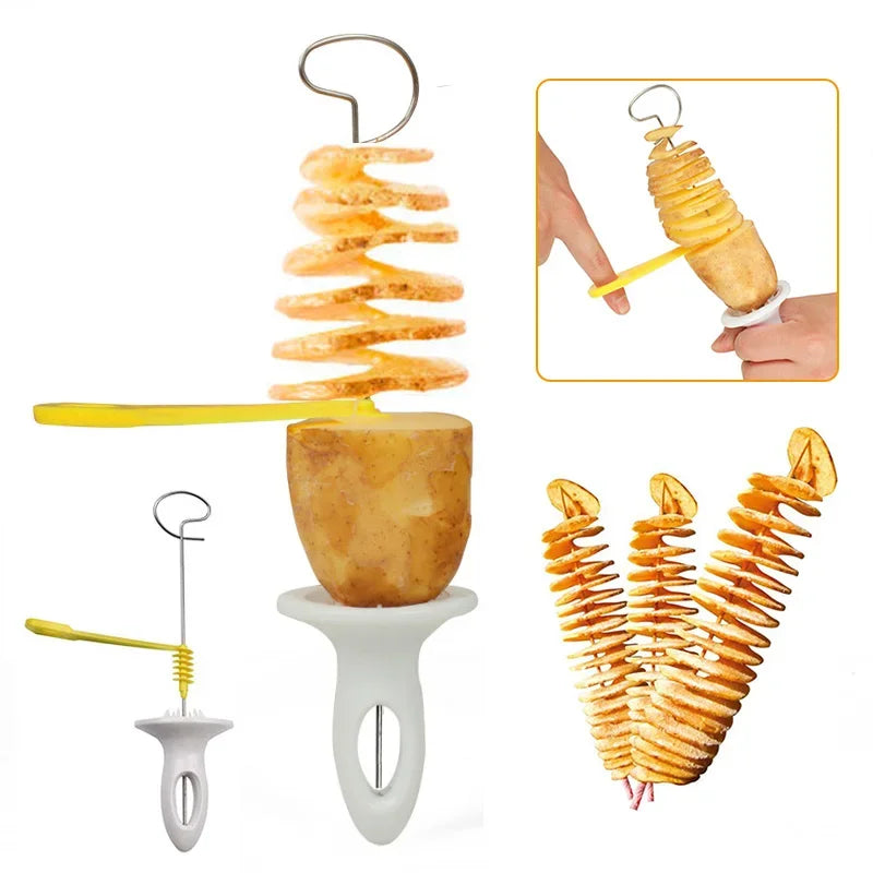 Whirlwind Potato Spiral Cutter – Make Potato Towers & Slice Vegetables with Creative Kitchen Gadgets