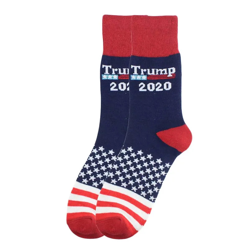 2024 Donald Trump Funny Socks – Spoof Character Crew Socks with 3D Fake Hair for Men & Women