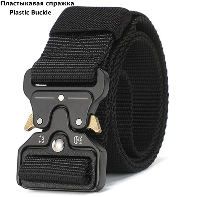 Men’s Outdoor Tactical Nylon Belt – Multi-Functional, Durable Canvas Belt with Adjustable Buckle