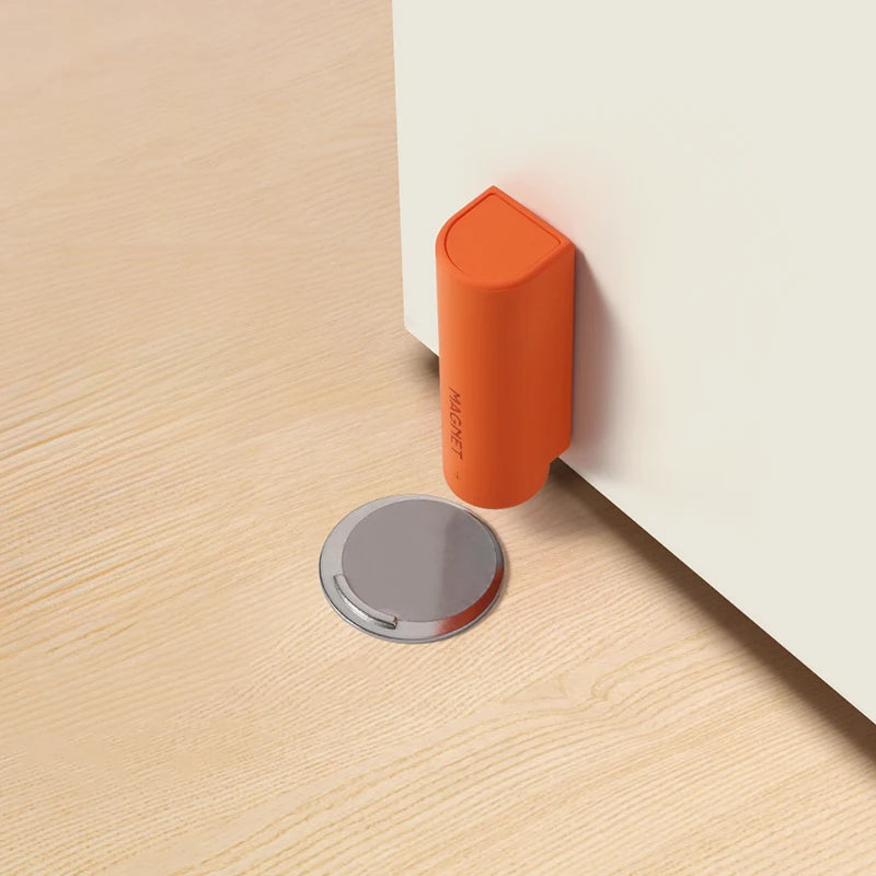 Magnetic Door Stopper – Stainless Steel Nail-Free Door Holder, Anti-Collision, Modern Door Hardware