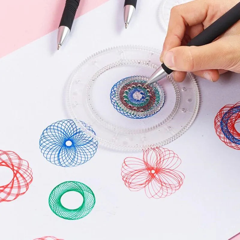 Spirograph Ruler Drawing Toy – Educational Interlocking Gears & Scratch Painting Accessories