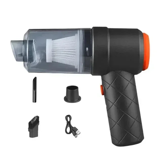 PORTABLE CAR VACUUM CLEANER 120W STRONG SUCTION – HANDHELD WIRELESS DUST COLLECTOR FOR HOME & CAR