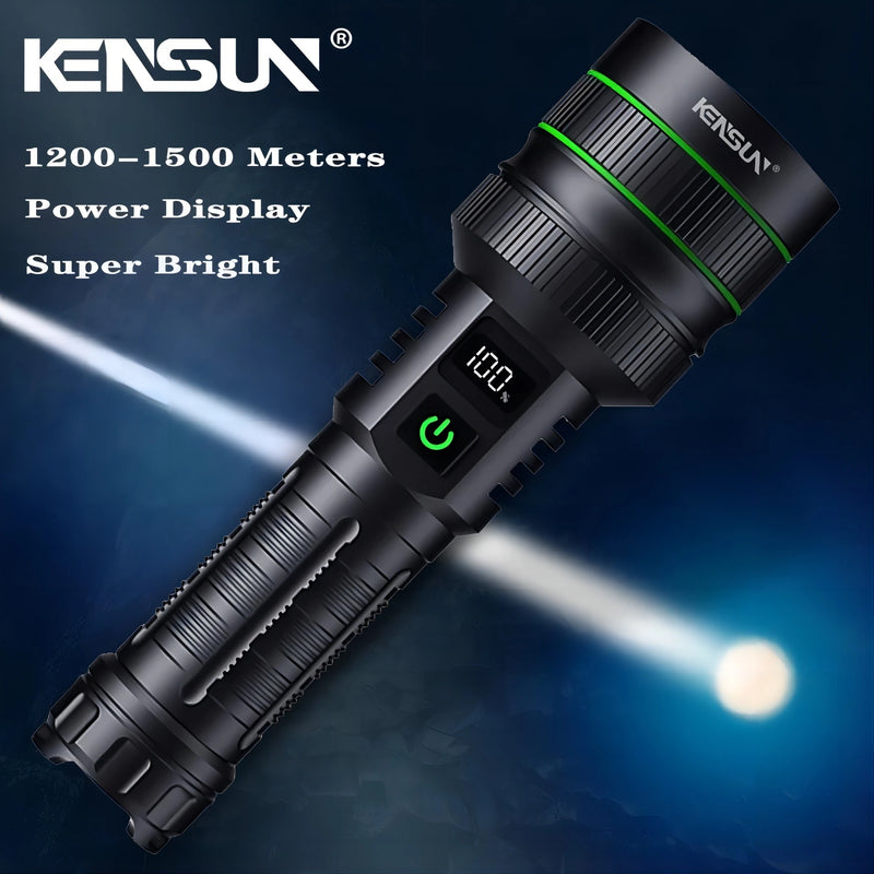 MOST POWERFUL LONG-SHOT LED FLASHLIGHT – ZOOMABLE CAMPING TORCH WITH BUILT-IN 26650 BATTERY & HIGH POWER