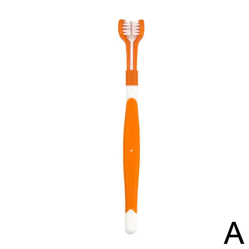 Three-Head Pet Toothbrush for Dogs and Cats | Oral Cleaning Brush for Effective Dental Care